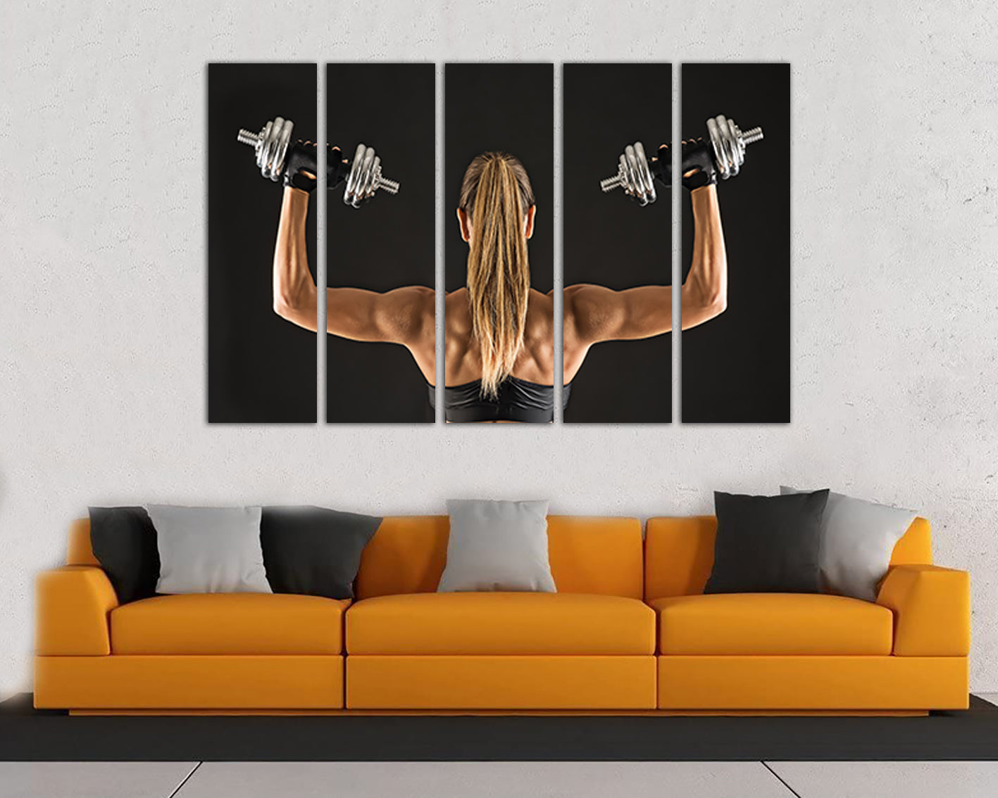 Dumbbell canvas panel Sports training art Gym photo Fitness workout gift