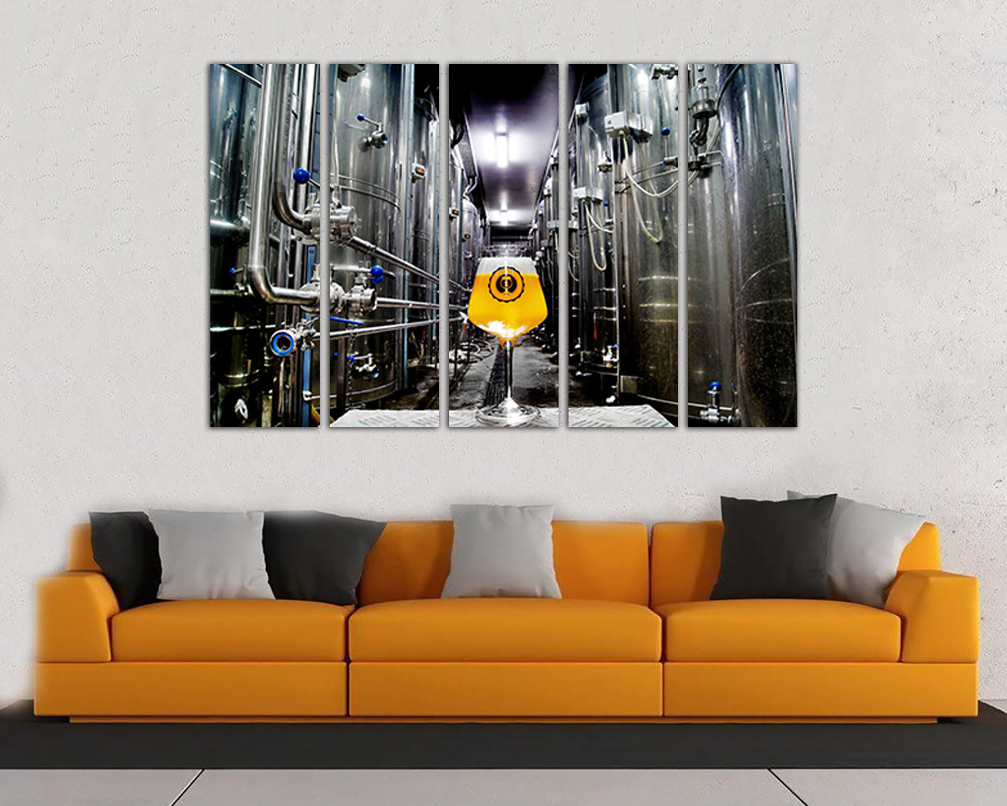 Beer canvas Brewery wall decor Bar lover gift Drink photo