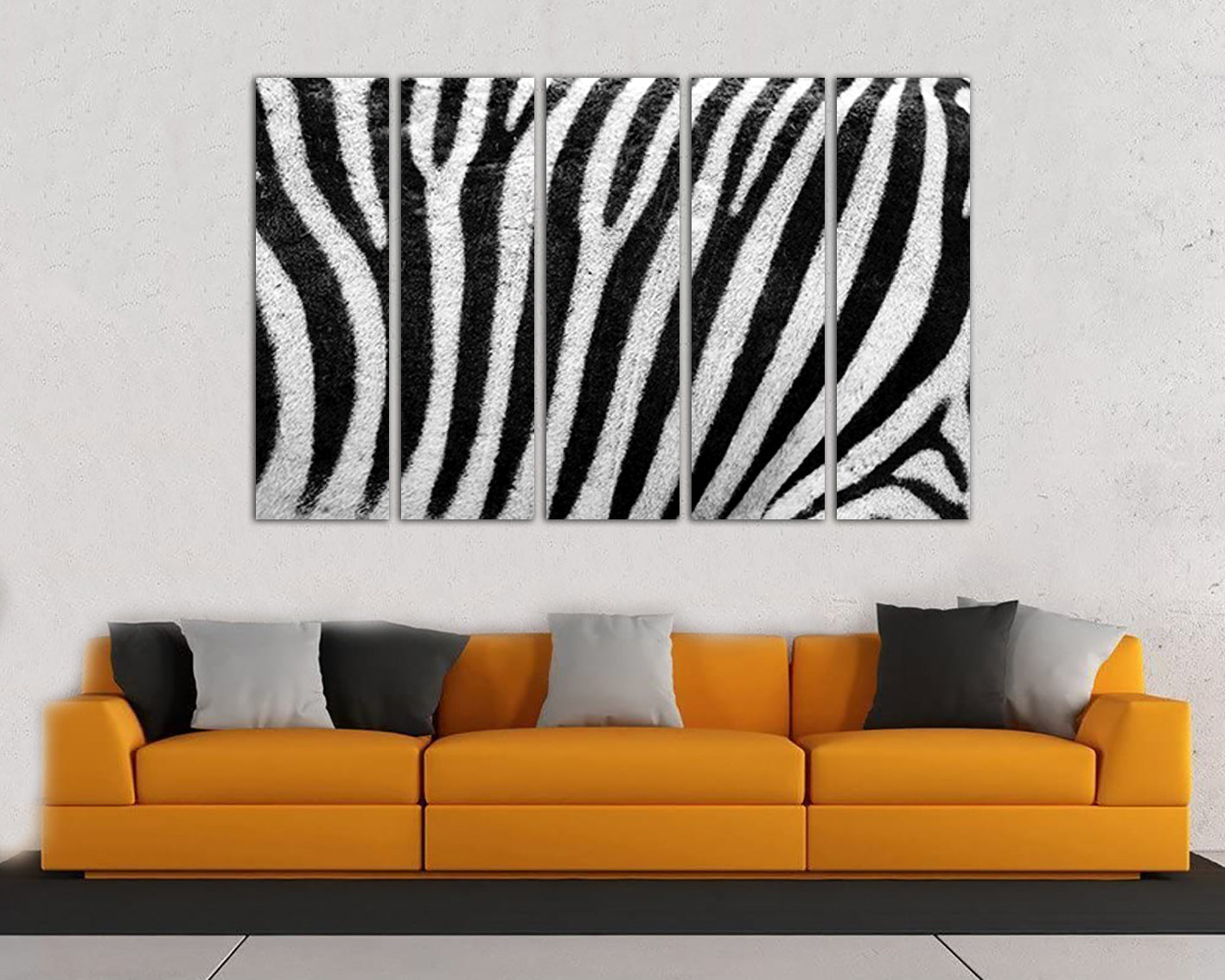 Black white abstract Zebra stripes Abstraction canvas Abstract wall decor