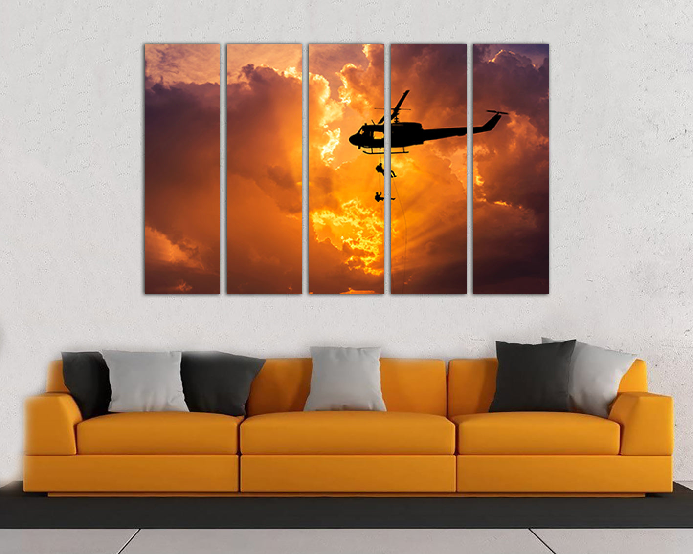 Helicopter canvas Army print Mechanism decor Aircraft gift boy room aviation