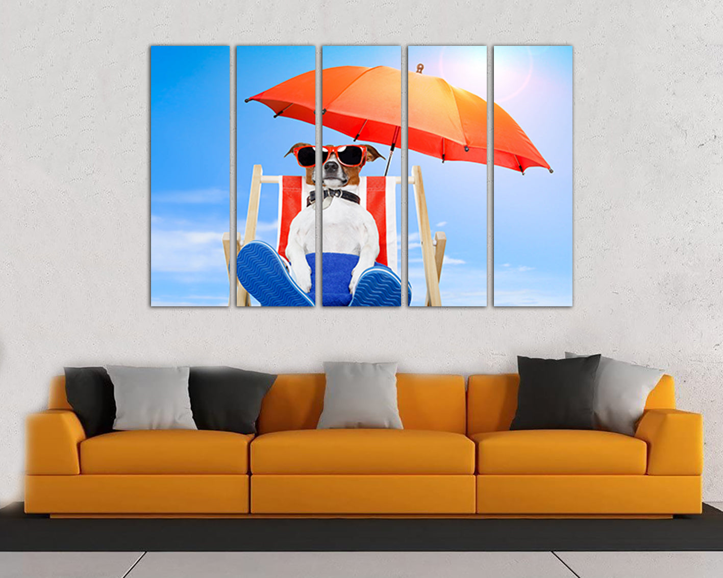 Dog on beach Wall art canvas Nursery decor Home print Baby Nursery wall art Lovers picture