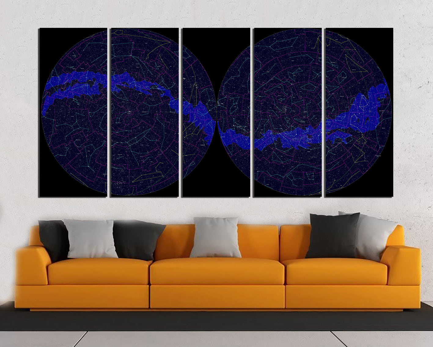 Star Constellation map print on canvas Zodiac wall décor Celestial skies
