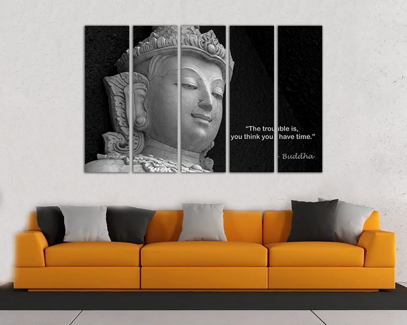Buddha statue canvas Wall art décor Spiritual artwork Buddhist gift Ancient Asia Buddhism print