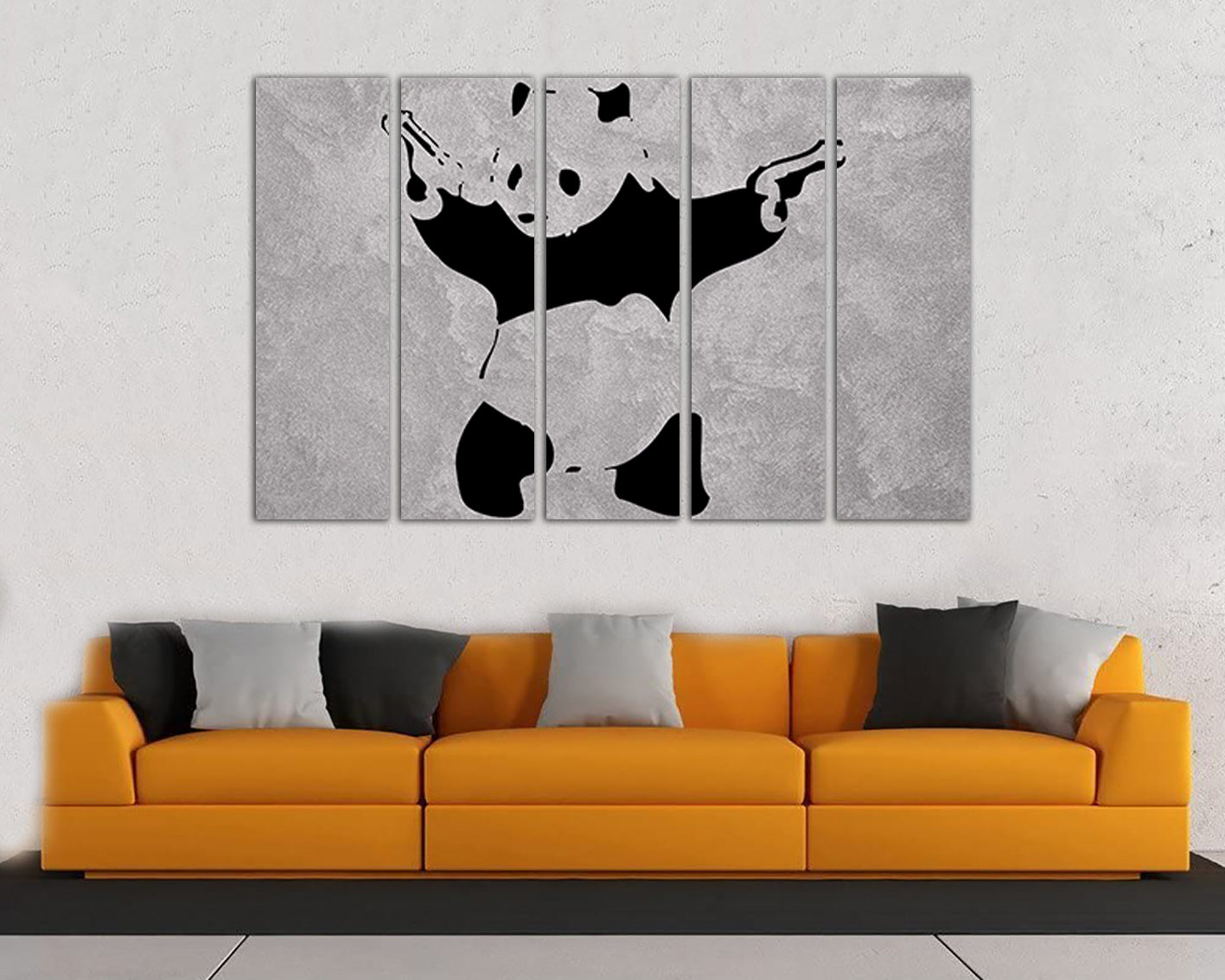 Panda with guns canvas Home wall décor Graffiti prints art Panda gun protest artwork