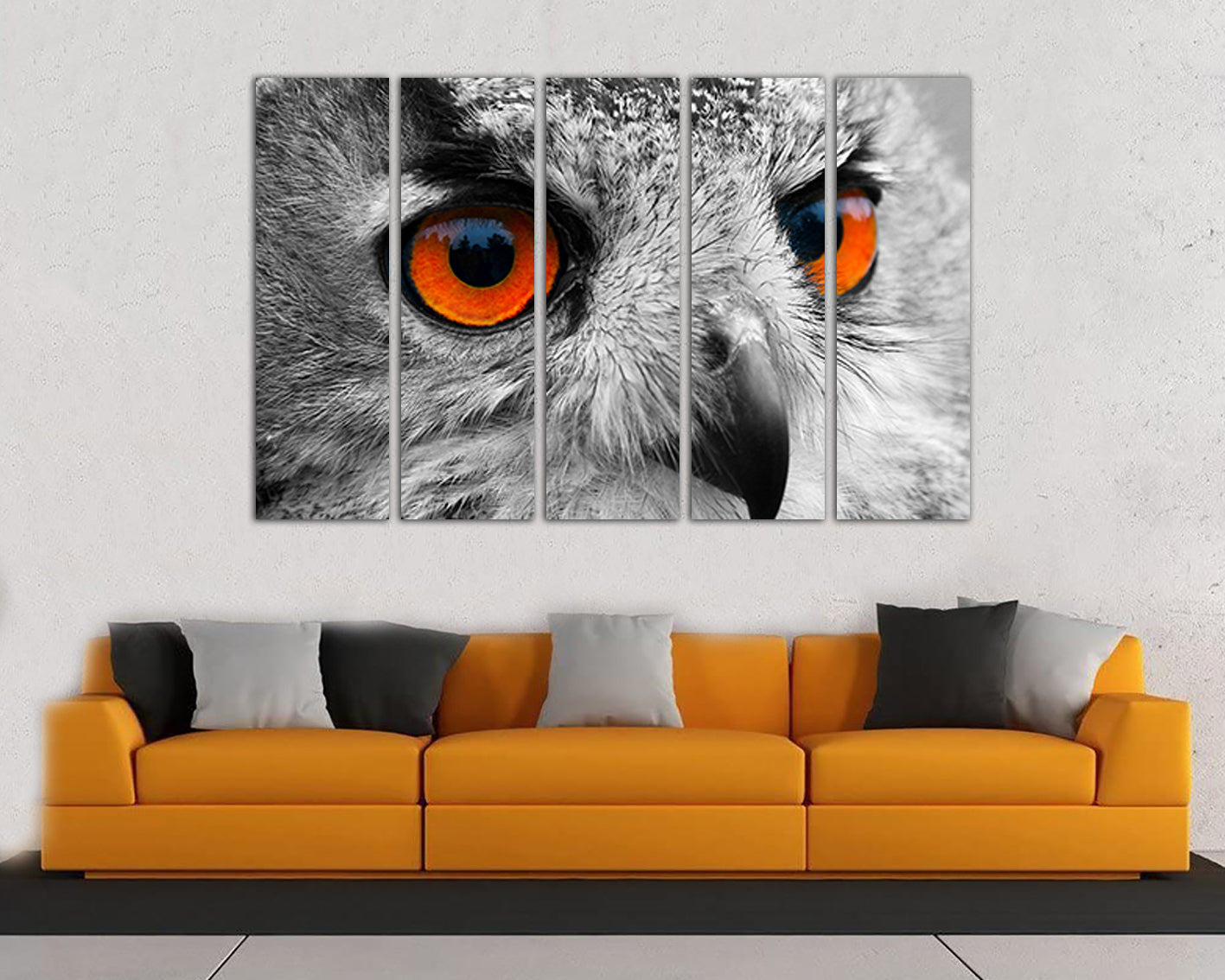 Owl eyes print Animals decor Home canvas Gift bird art