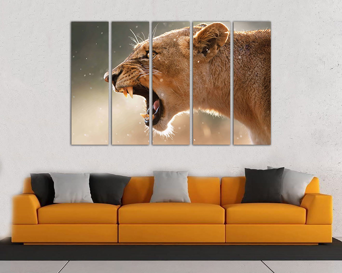 Lion print Wild cat canvas Wild life gift Ready to hang