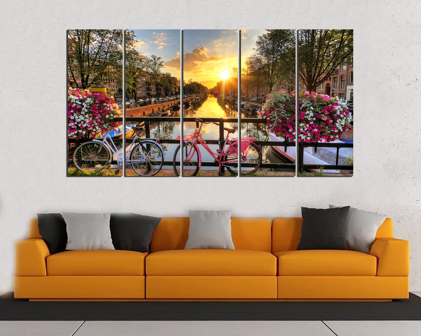 Amsterdam Bridge print Winter decor City skyline Gift travel Netherland art