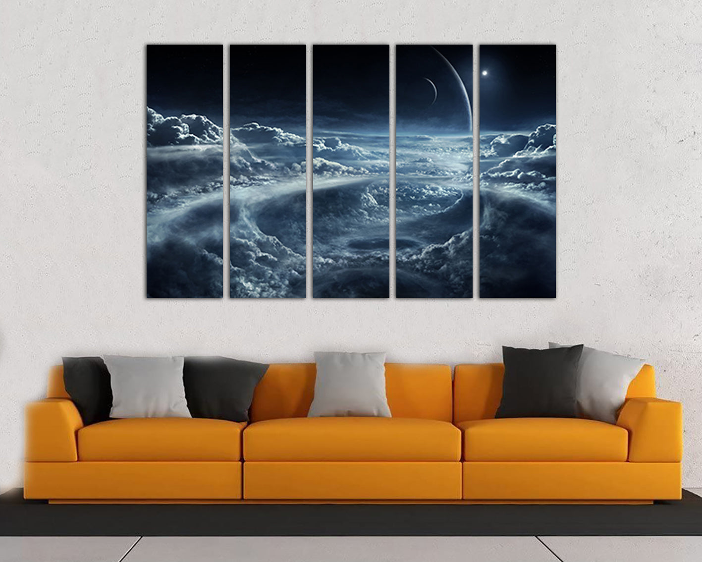 Print on canvas Space craters wall art Universe decor Planet gift