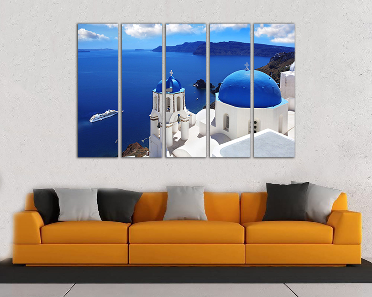 Santorini print Greece canvas Travel wall art