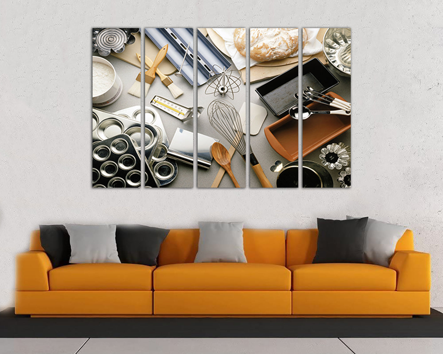 Baking tools Large canvas set Baking tools print Baking gifts Baking tools art Kitchen prints Food dining Bakery décor Kitchen wall art