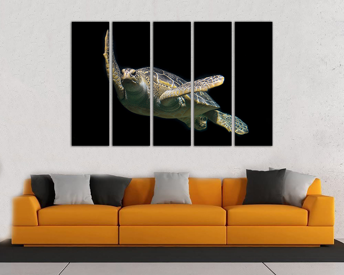 Turtle canvas Animals art Nature wall decor Gift for her Ocean print Coral home artwork