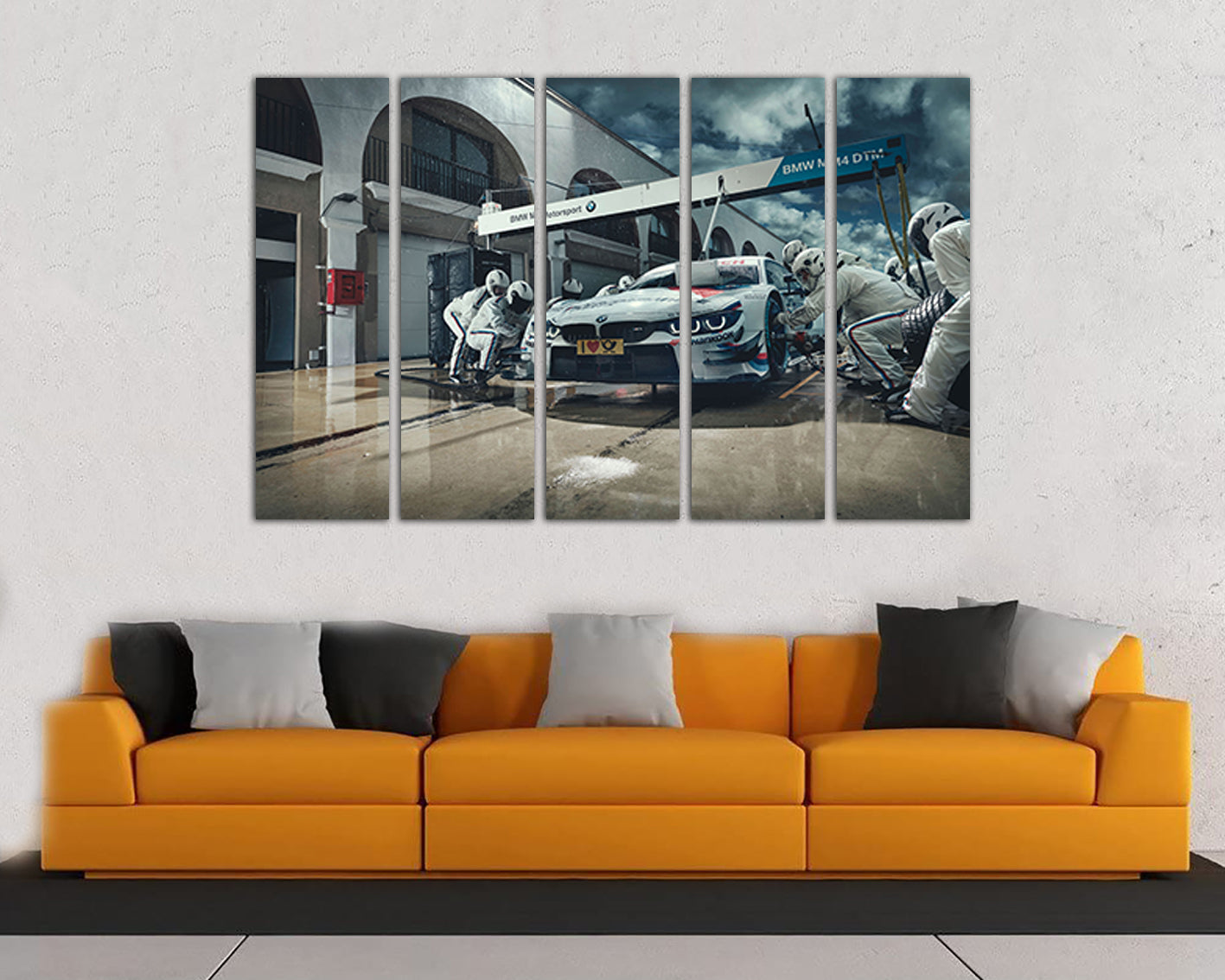 Multi panel canvas Car wall art Mechanism print Transport Muscle Automobile racing Pit stop Nursery art