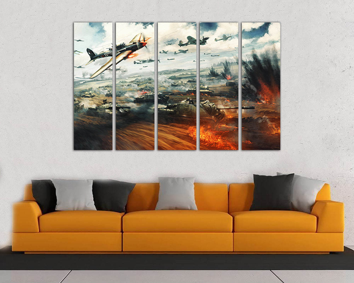 Battle print on canvas War plane Tank decor Nursery art Kids War aircraft