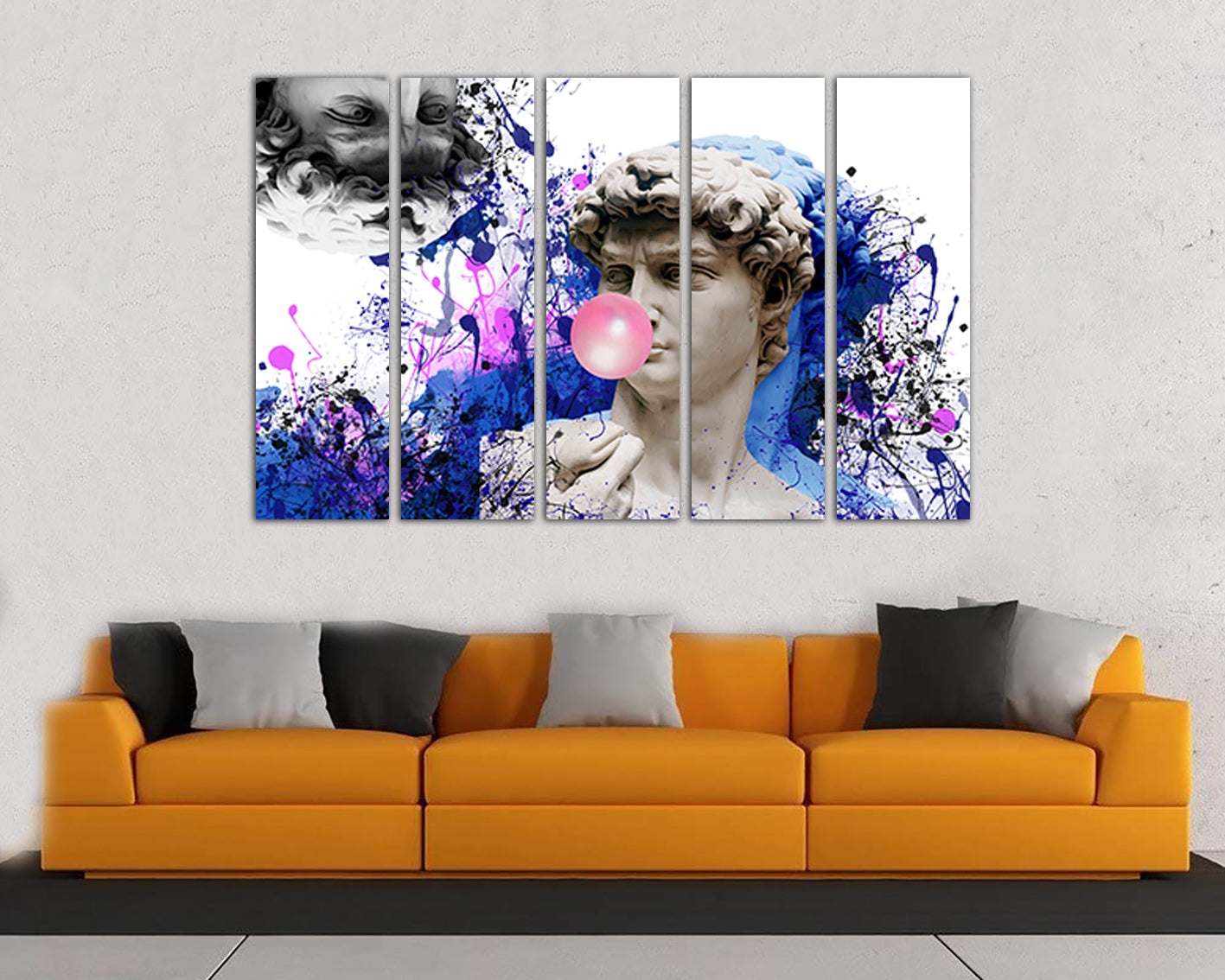 Michelangelo David Bubble gum print Rome statue Greek mythology art works