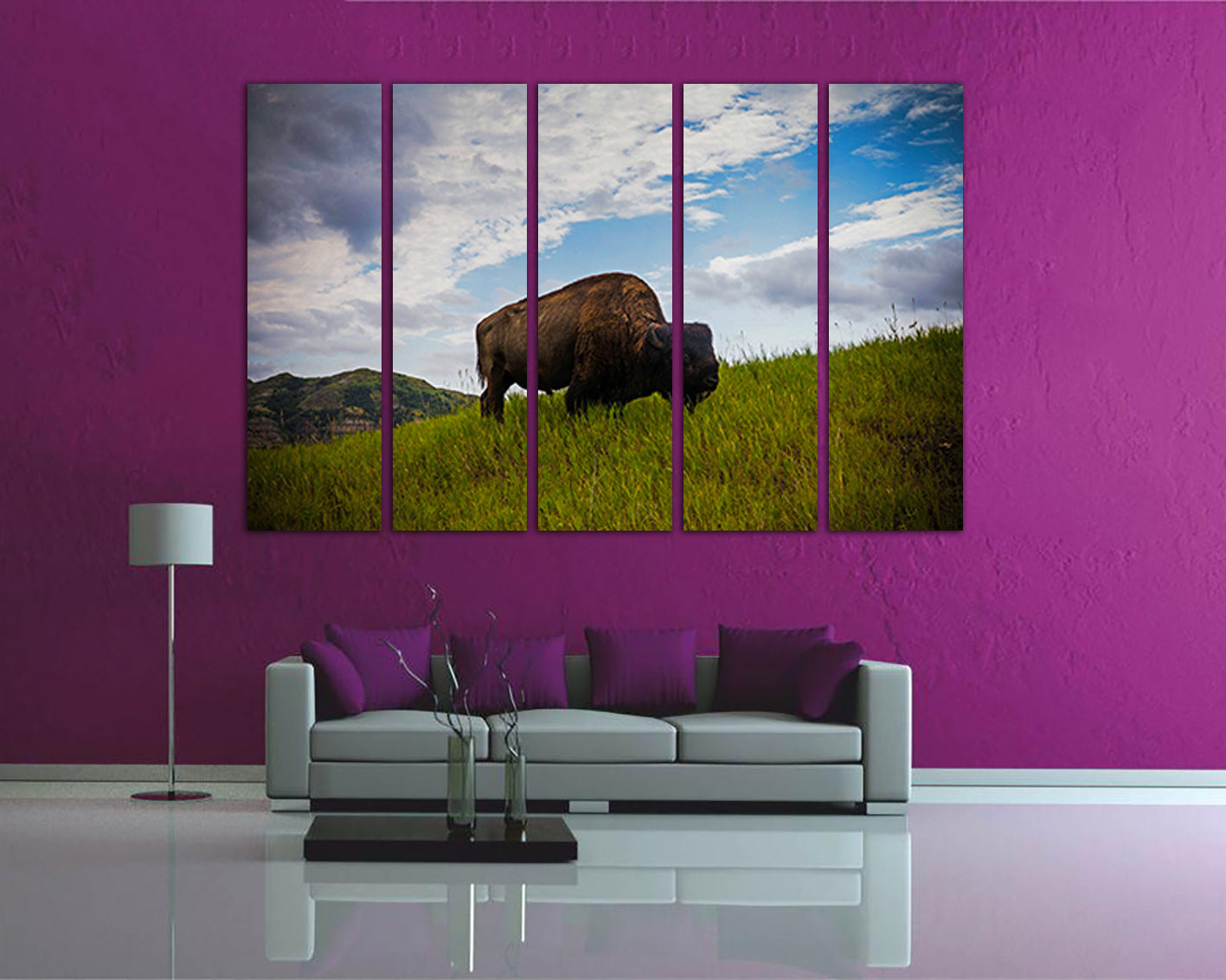 Bison North Dakota canvas Animals decor Buffalo Print Art Nature print