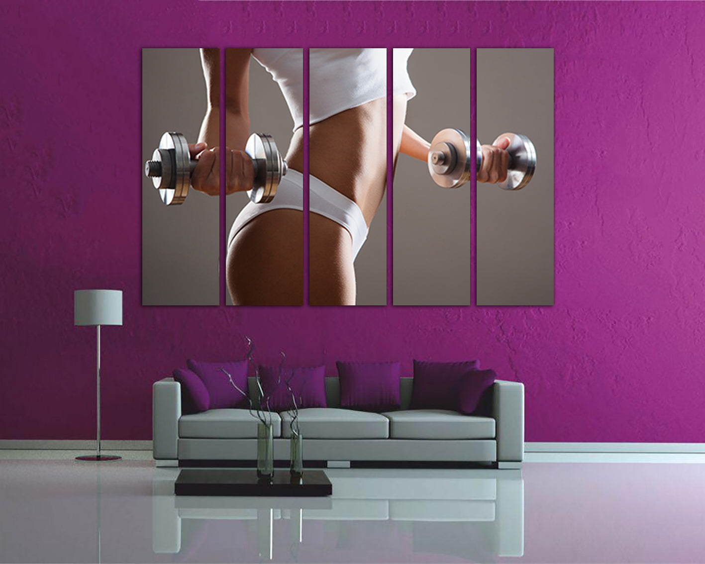 Fitness canvas panel Sports Dumbbell home art décor Gym print
