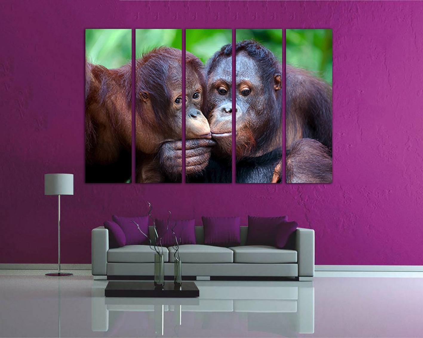 Monkey print on canvas Home print Africa animals decor Nurserywall art