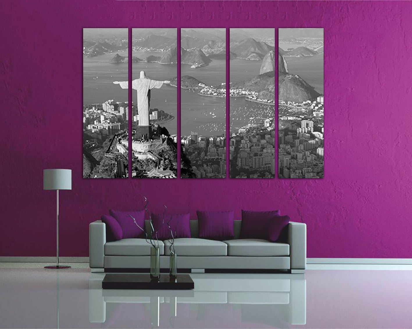 Rio de Janeiro Brazil travel skyline Christ redeemer canvas Corcovado Christ statue