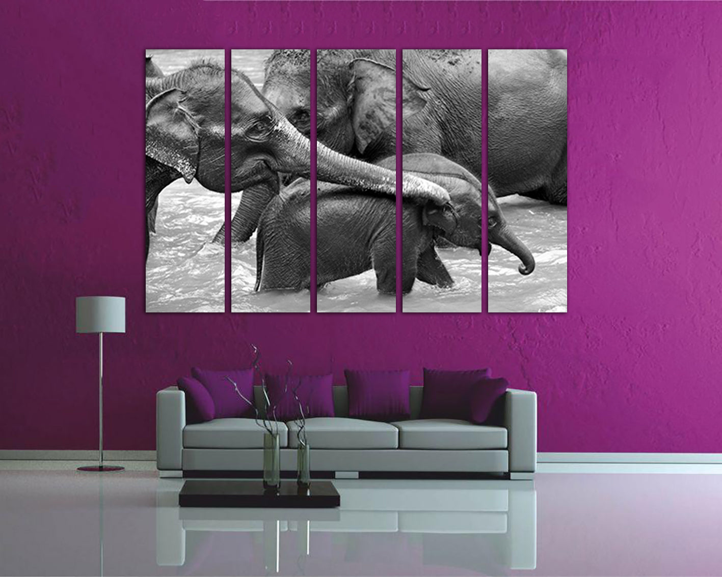 Elephant art Animal decor Savanna wall decor