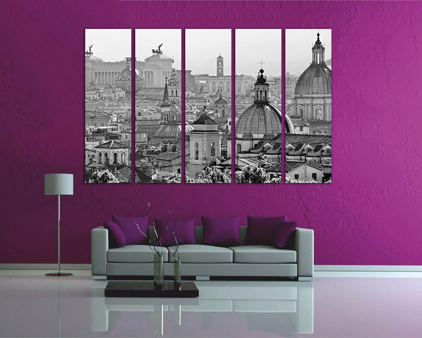 Wall art canvas Vatican St peter's basilica City decor Italy print Rome skyline travel