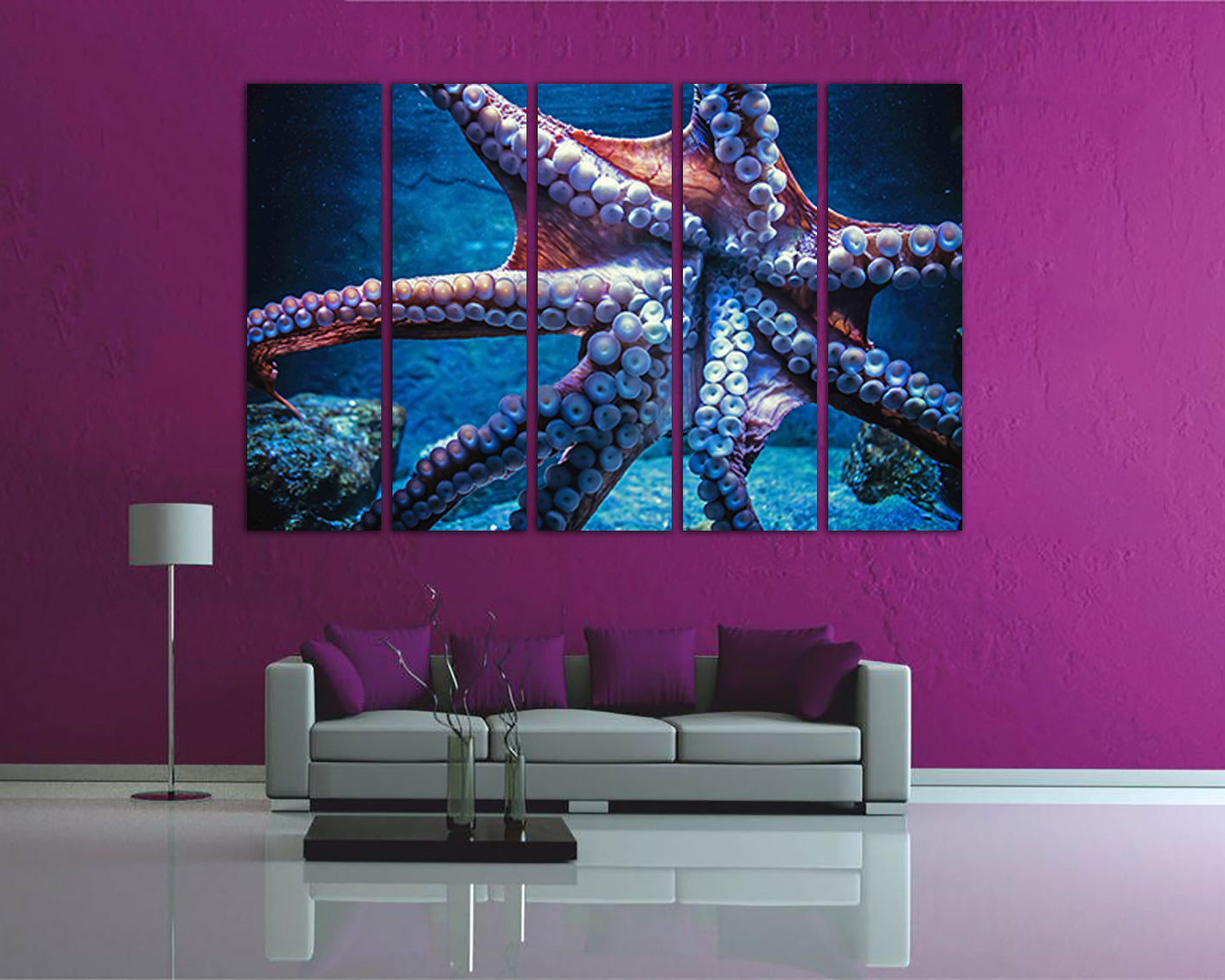 Wall art canvas Octopus Animals decor Nautical print Marine life Gift baby art