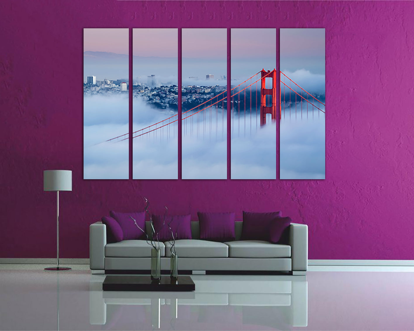 Golden gate bridge San Francisco canvas Sunrise travel decor ready to hang