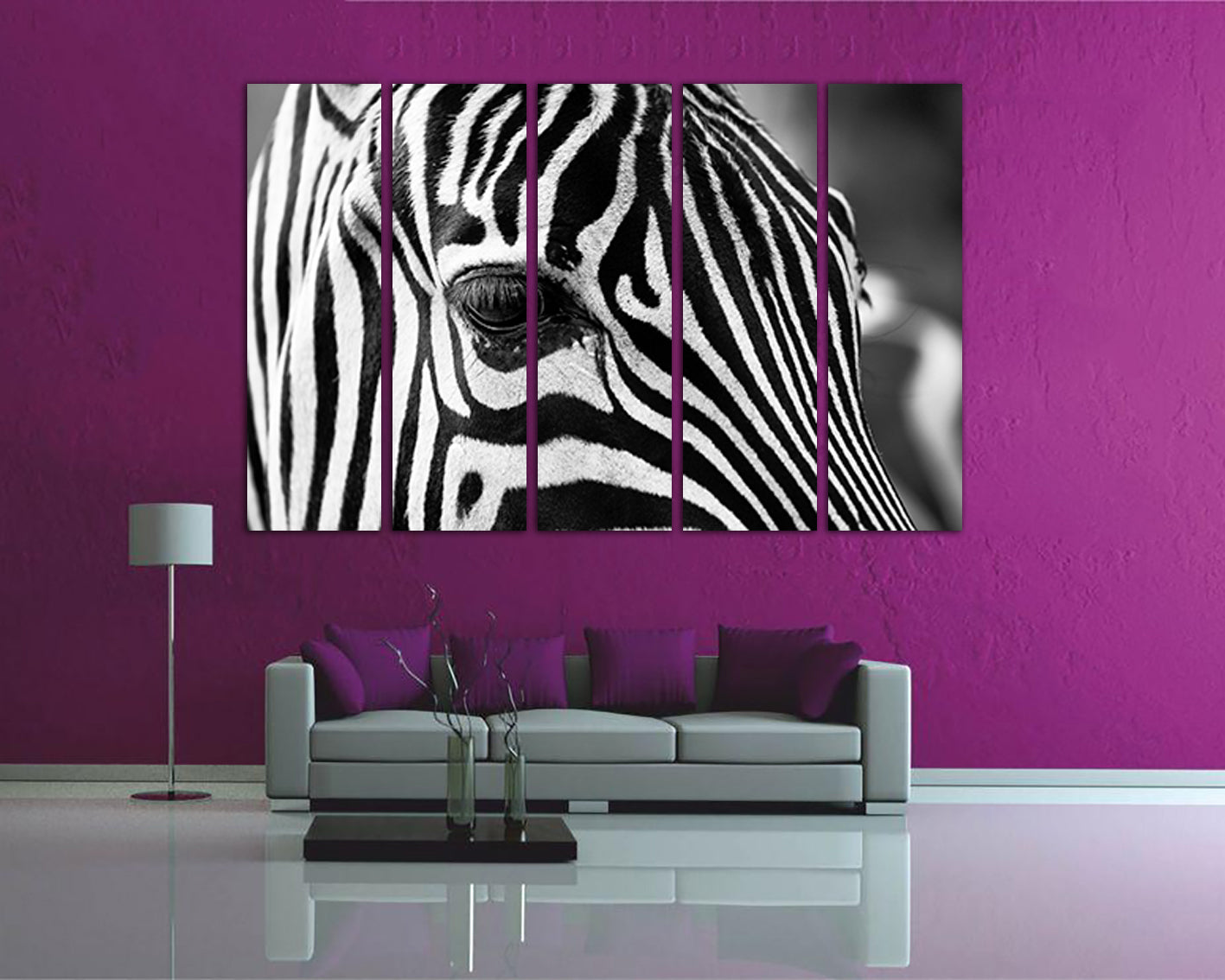 Panel art Zebra canvas Nursery decor Animals artwork Baby room gift Zoo wall print