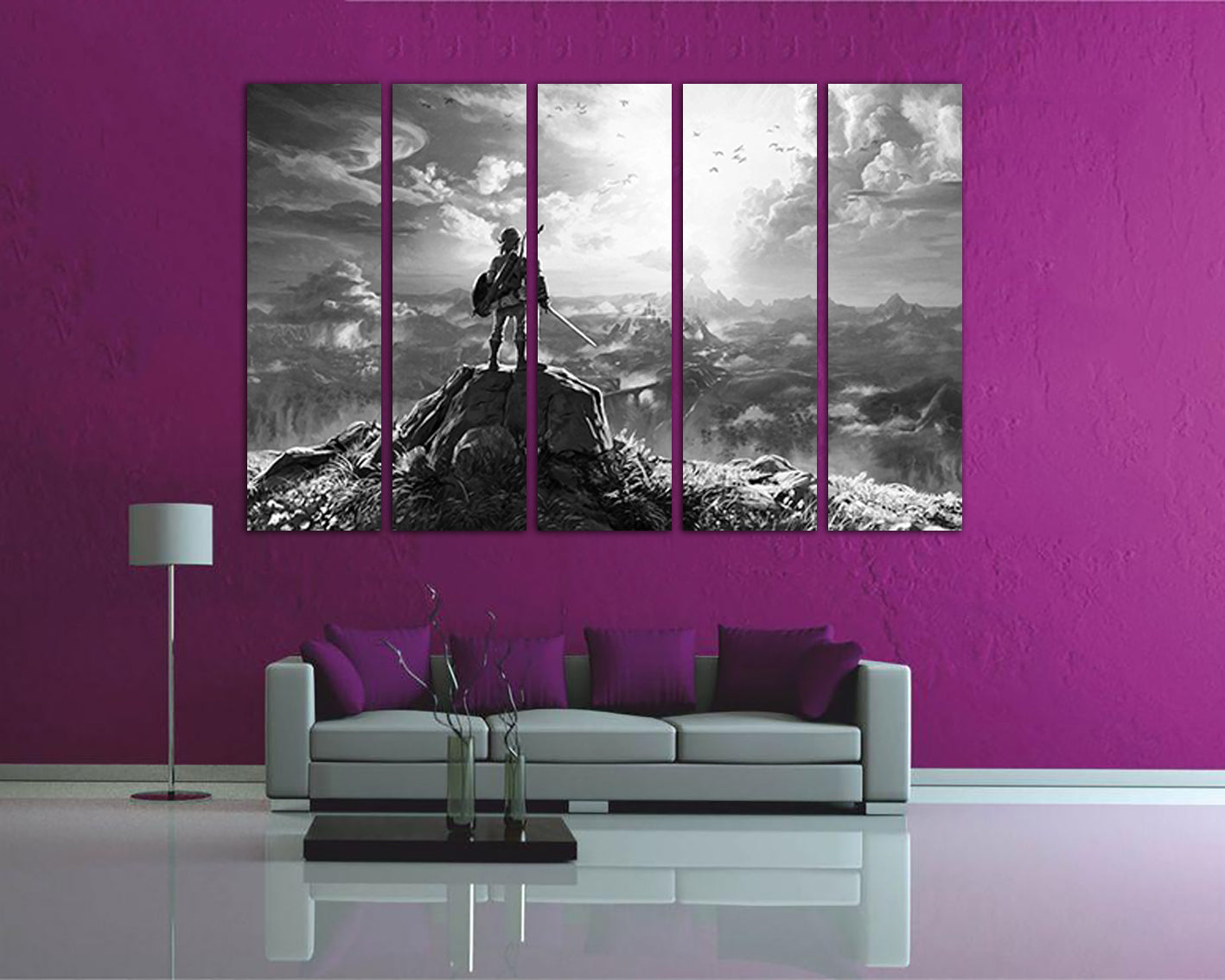 The legend of Zelda Print on canvas Zelda art works room art Gift Anime decor