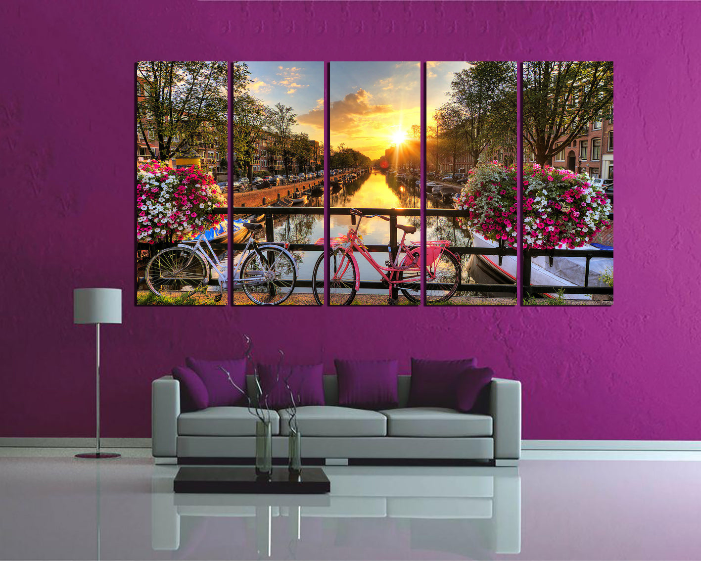 Amsterdam Bridge print Winter decor City skyline Gift travel Netherland art