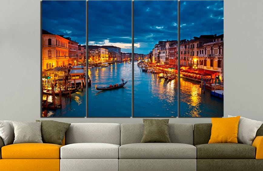 Venice Italy print on canvas Gondola travel decor