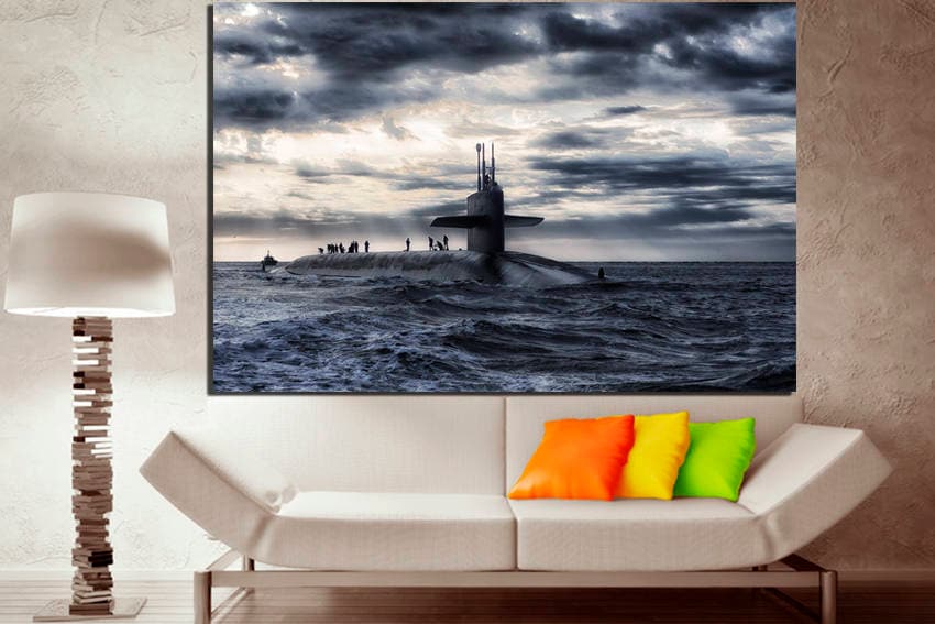 Submarine art Ocean canvas Mechanism print