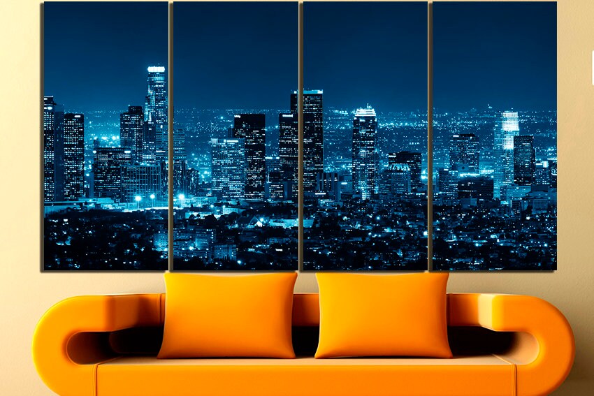 New York night city canvas travel décor