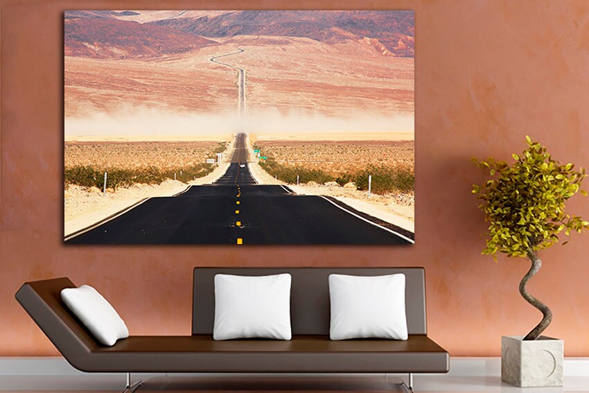 Californian desert Landscape canvas Road wall art Arizona Nature print Travel photo
