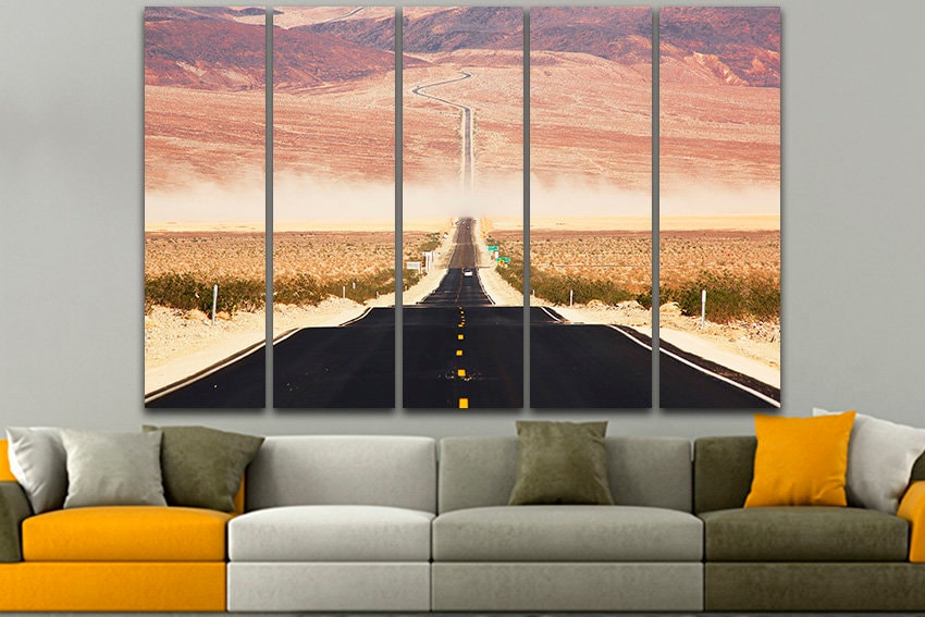 Californian desert Landscape canvas Road wall art Arizona Nature print Travel photo