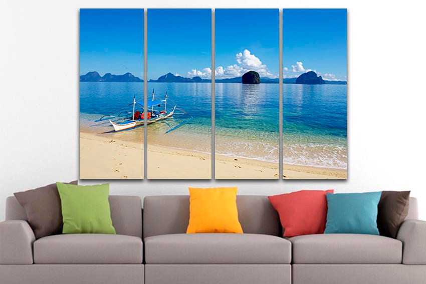 Ocean Philippine beach Blue canvas Tropical wall art nature decor