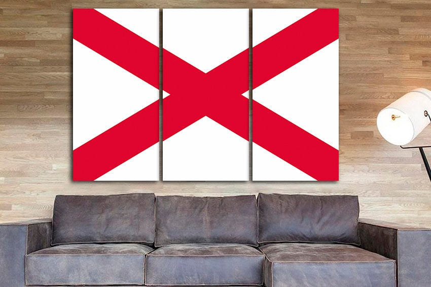 Alabama flag United States Alabama flag print Alabama flag canvas Alabama flag art Print on canvas Wall art Photo print Office decor Print