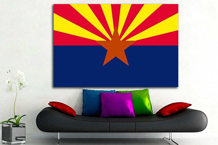 Arizona flag Canvas Four Corners states Arizona flag print Arizona flag canvas Arizona flag art 3 panel canvas Art decor Flag picture Decor
