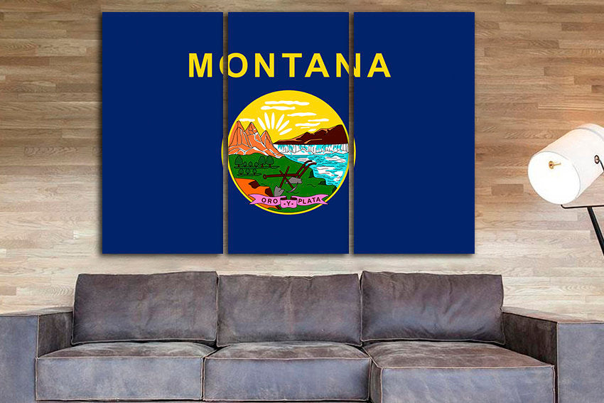 Montana state Art flag Montana flag art Montana flag decor Montana canvas Montana flag print Print on canvas Office print Picture flag Print