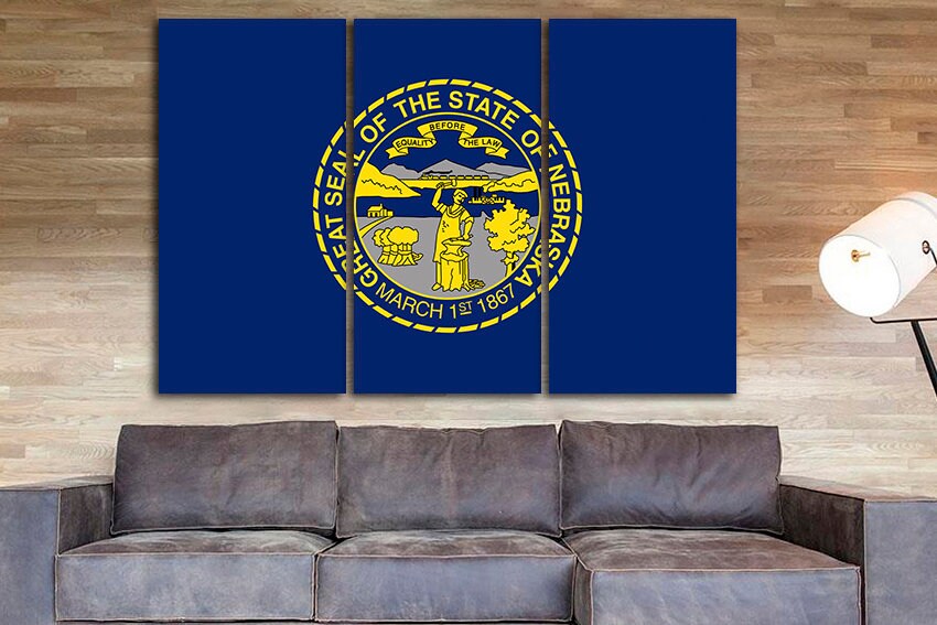 Nebraska state Flag print Nebraska flag art Nebraska flag decor Nebraska flag canvas Nebraska print Cornhusker State Office art Poster flag