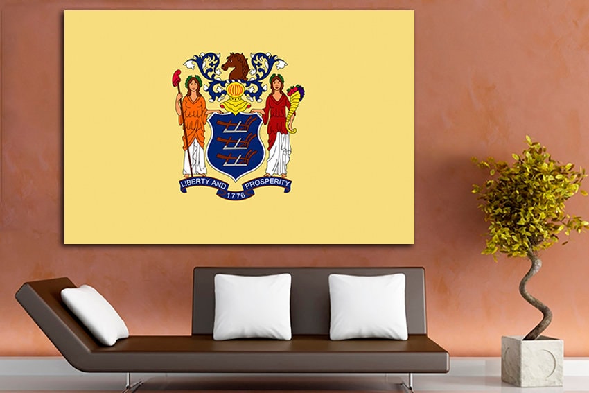 New Jersey state Flag art New Jersey flag art New Jersey decor New Jersey flag New Jersey print Garden State flag Office decor Photo print