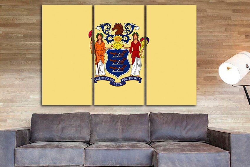New Jersey state Flag art New Jersey flag art New Jersey decor New Jersey flag New Jersey print Garden State flag Office decor Photo print
