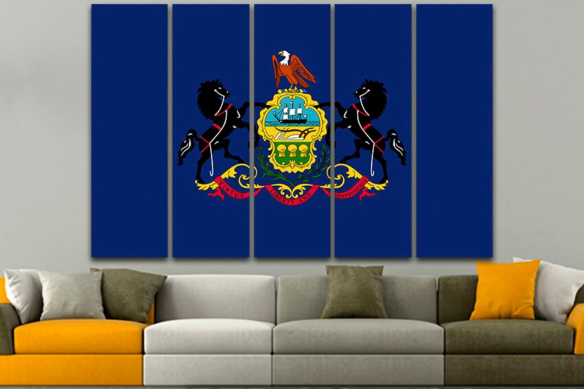 Pennsylvania state Wall art Pennsylvania flag Pennsylvania art Pennsylvania decor Pennsylvania print Pennsylvania canvas Keystone State flag