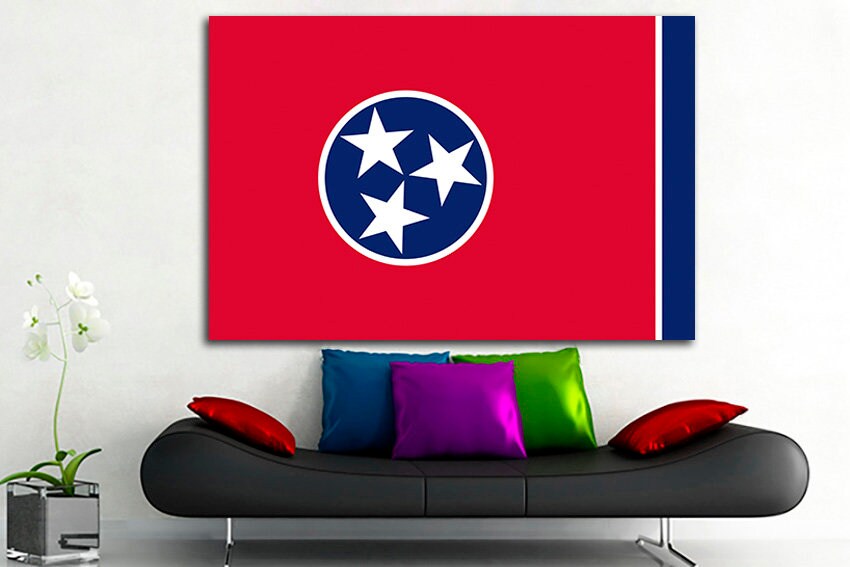 Tennessee state Print decor Tennessee flag Tennessee flag art Tennessee decor Tennessee print Flag art decor Volunteer State flag Photo art