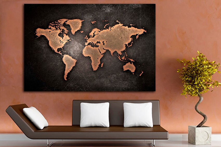 World map Print art on canvas ready to hang