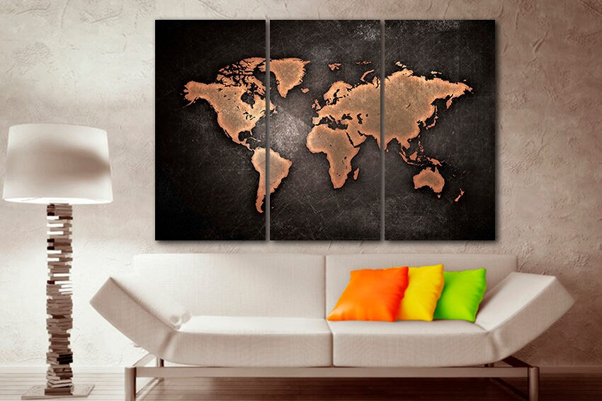 World map Print art on canvas ready to hang