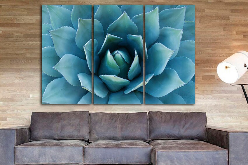 Blue Agave Print decor Floral Tequila canvas Flowers Cool gift