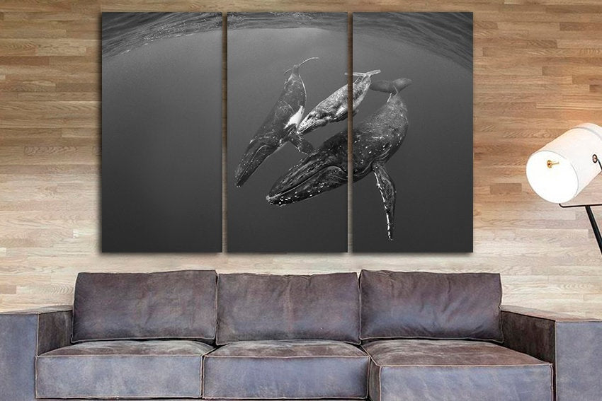 Humpback whales Wildlife print room decor Nature wall decor Wild life art