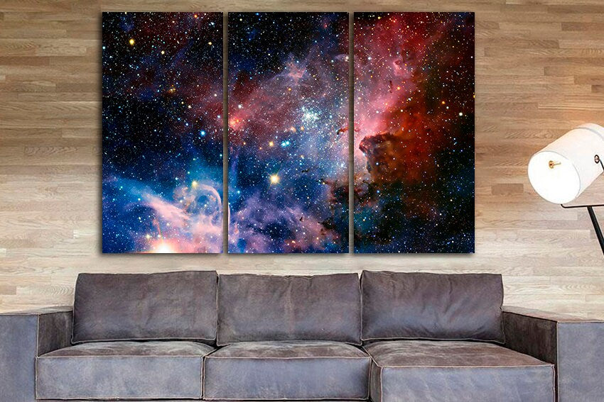 Space wall art Nebula decor Astronomy gift canvas Colorful nebula Galaxy fabric ready to hang