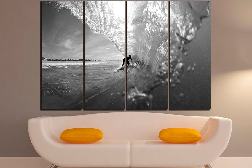 Surfing canvas set sport print ready to hang
