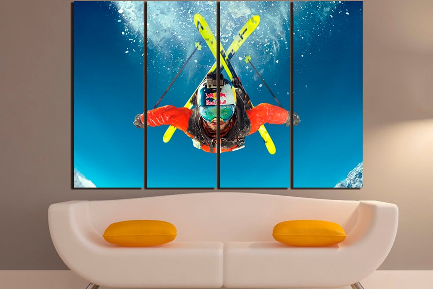 Skiing Sport Canvas Snow decor Room art Gift Photo